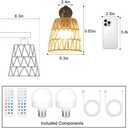 Boho Battery Operated Wall Sconces, Rattan Wall Sconce Set of 2 with Remote, RGB 15 Colors Dimmable Rechargeable Wall Light, Black Indoor Wireless Wall Lamp, Farmhouse Rattan Wall Lighting for Bedroom