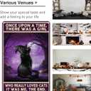 2 x Women Girls Gift Funny Halloween Witch Cat Sign Cat Lovers Once Upon A Time I Pick Up A Black Cat Tin Sign Wall Art for Home Living Room Bedroom Decor 8 x 12 Inches (3139) (Purple)