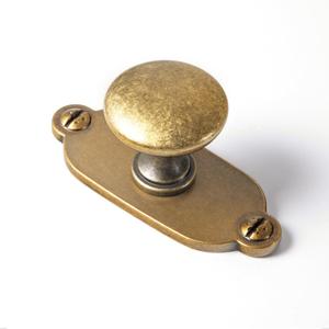 Goo-Ki Antique Brass Cabinet Knobs with Backplate Zinc Alloy Kitchen Hardware - 6 Pack Vintage Brass Drawer Knobs Single Hole/Screw Cabinet Pulls with Spacer