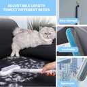 Multifunctional Pet Hair Remover, 4 in 1 Dog Hair Remover, 2 Pcs Carpet Scraper, Reusable Cat Hair Remover for Cat and Dog, Adjustable Lint Brush for Carpet, Sofa,Bedding, Clothes and Furniture