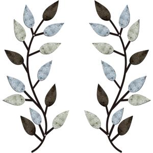 Zhengmy 2 Pieces Metal Tree Leaf Wall Decor Vine Olive Branch Leaf Wall Art Living Room, Hallway Wall Decor Outdoor Decoration(Pastel Colors) Zhengmy 2 Pieces Metal Tree Leaf Wall Decor Vine Olive Branch Leaf Wall Art Living Room, Hallway Wall Decor Outdoor Decoration(Pastel Colors)
