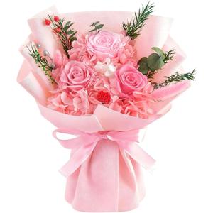 Preserved Flowers Bouquet, Flowers for Delivery,Handmade Pink Rose Bouquets Lasting 3-5 Years, Luxury Gift Box,Birthday Flowers Gifts for Women Mom Grandma Wife Friends