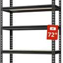 5 Tier Storage Shelves, 72" H x 36" W x 16" D Adjustable Metal Shelving Unit, Utility Rack, Heavy Duty Garage Storage Shelves for Warehouse, Basement, Kitchen, Pantry, Living Room, Black