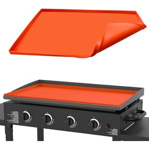 Silicone Griddle Mat, Grill Cover for Blackstone 36 Inch Griddle - Heavy Duty Food Grade Silicone Mat, Thickened 36" Mat Protective Cover Grilling Accessory for Black Stone - Orange