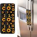 Sunflower Design Refrigerator Handles Cover Set for Kitchen Sunflower Fridge Door Handle Covers Set of 2, Non-Slip Kitchen Appliance Armrest Decoration Mat Easy to Clean Soft Comfort