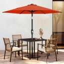 AreShark 7.5FT Patio Umbrella Table Market Umbrella with 6 Sturdy Ribs, Button Tilt/Crank, Heavy-Duty Outdoor Umbrellas for Pool, Deck, Garden and Backyard, Orange