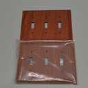 2-Pack Triple Toggle Light Switch Cover Plate, Durable Natural Bamboo Fiber Decorative Switch Plate Covers, Wood Grain 3 Gang Wall Plate, Corrosion Resistant