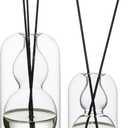 Empty Glass Fragrance Reed Diffuser Bottles,for Essential Oil, with 16pcs Black Reed Sticks,Minimalist Decor,2pcs/Set.