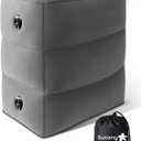 Sunany Inflatable Foot Rest Pillow for Airplane Travel-Adjustable Height Cushions for Kids to Sleep While Traveling, Adults, Suitable for Office, Home and Any TravelDark Grey (Pack of 1)