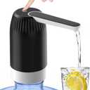 5 Gallon Water Dispenser, Portable Rechargeable Water Jug Dispenser, USB Automatic Drinking Water Jug Pump for Home, Office, Camping, Gym (Black)