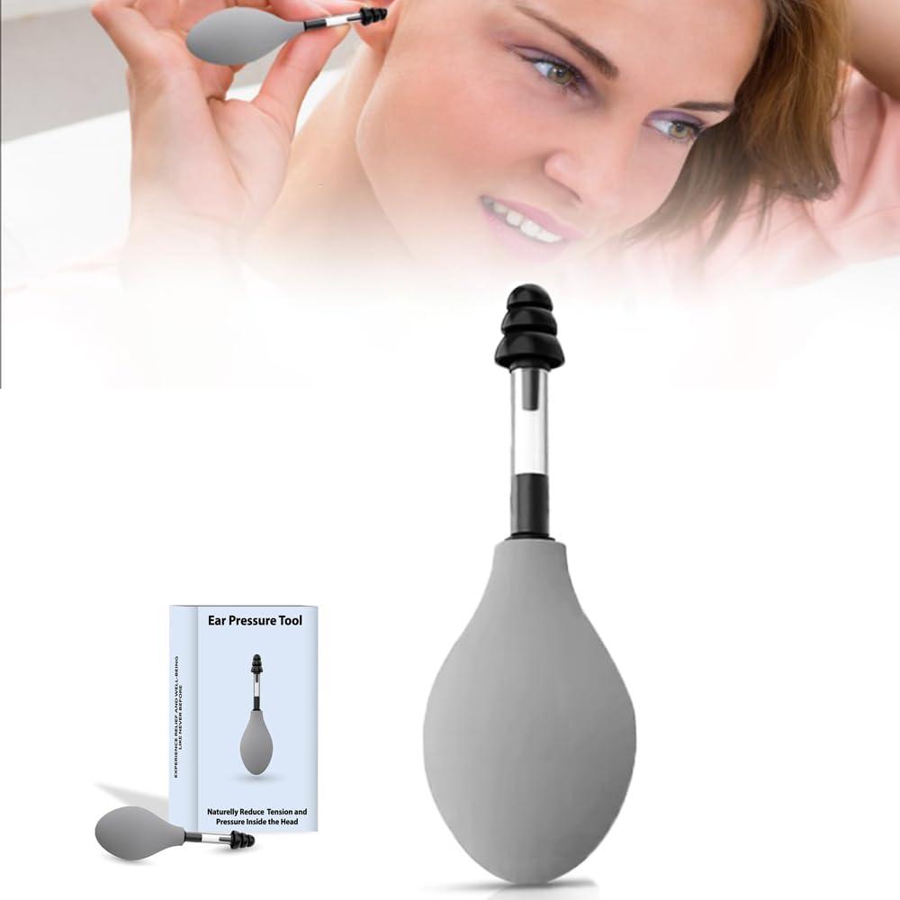 Ear Pressure Relief Suction Device, Instant Relief of Migraine and Headache Products, Relieves Airplane Ear Pressure Through Inner Ear Pressure Balance, Reduces Tension, Ear Discomfort, Gray