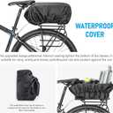 CXWXC Rear Bike Basket - Bicycle Rear Basket with Cargo Net and Waterproof Cover - Rear Mount Aluminium Bike Basket Large Capacity