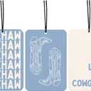 5 x Blue Cowgirls Car Air Freshener Western Car Accessories Interior Hanging 3Pcs Yeehaw Long Live Girly Boots Rear View Mirror Decor, Retro Preppy Car Accessories for Women Girls(Lavender)