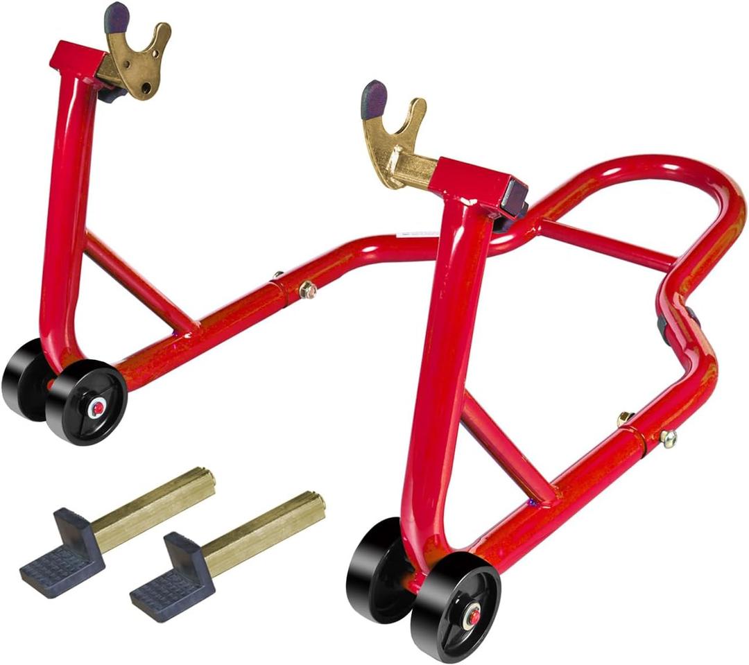 Jack Boss Motorcycle Stand Rear Combo Wheel Lift Stands, 500Lbs Capacity,Swingarm Spool Paddock Stands for Sport Bike,Fit for Yamaha, for Honda, Suitable for Kawasaki (Red)