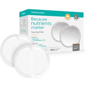 2 x Nanobb Disposable Nursing Pads Multipack  120 Days and 60 Nights Ultra Thin & Extra Absorbent Vented Leak Proof Nursing Essentials, Individually Wrapped (180 Count)