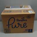 Pampers Pure Baby Diapers, Size 1 (8-14 lbs), 198, Up to 100% Leakproof, Premium Hypoallergenic Soft Diapers