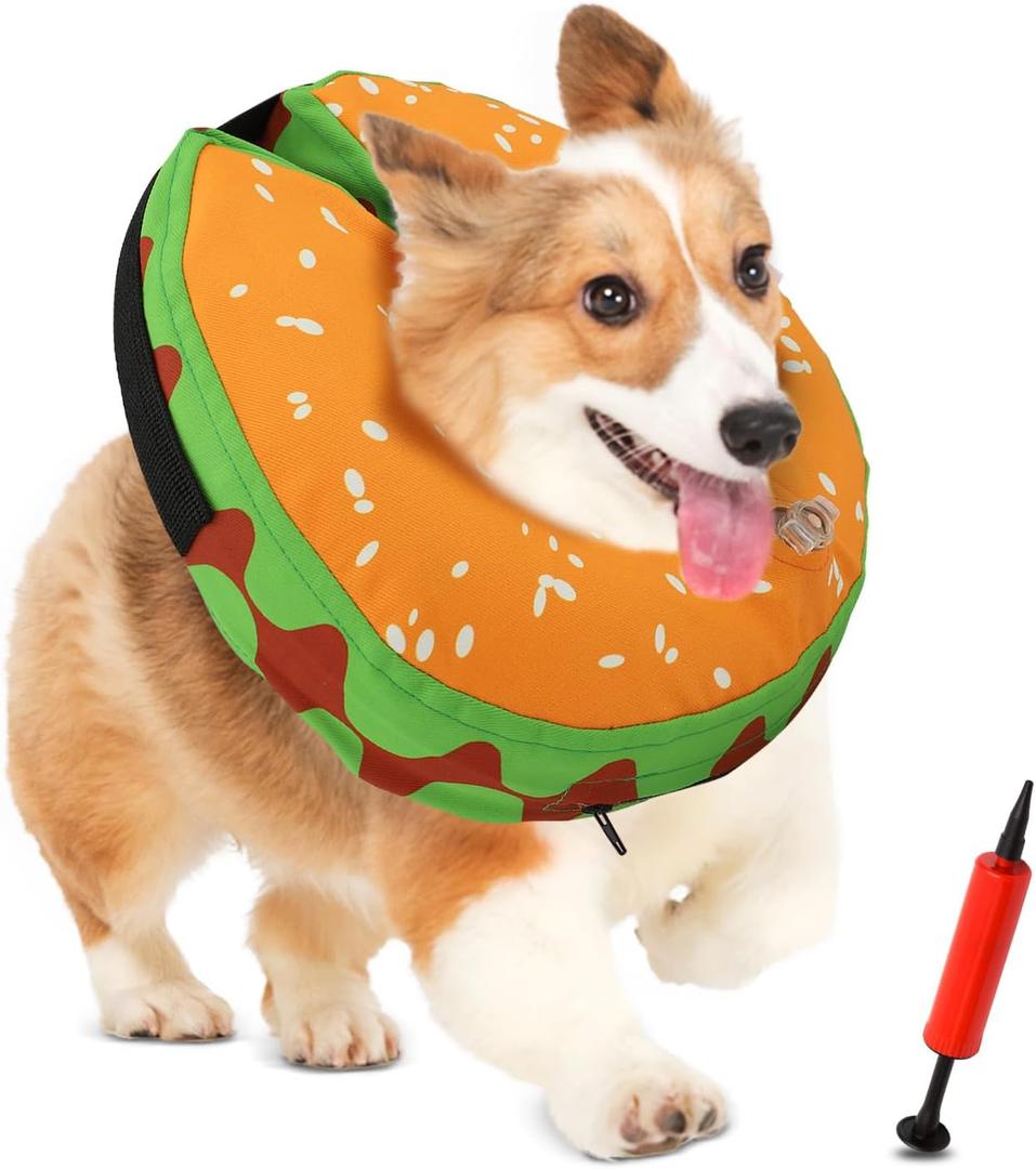 Dog Cone Collar Alternative, Inflatable E Collar for Dogs - Waterproof, Comfy Pillow (Orange, XL Neck:19.68'-29.6')