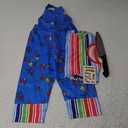 Halloween Chucky Costume for Kids Toddler Jumpsuit Long Sleeve Rainbow Shirt Scar Tattoos Prop Knife - XS Size