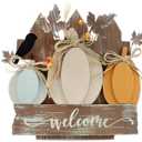 AuldHome Design Farmhouse Fall Door Sign, Wooden Door Decoration 12.5 x 12 Inches