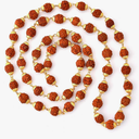 LoveNspire Certified Rudraksha Mala 5 Face (panchmukhi) Authentic Genuine Rudraksh Beads Rosary Japa Mala Bead Necklace Puja Prayer Meditation Beads Gold/silver Plated Mala for Men Women (1 Pcs)