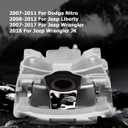 cciyu Rear Right Disc Brake Caliper Assembly w/Bracket 18B5047 2007-2011 For Dodge For Nitro,2008-2012 For Jeep For Liberty,2007-2017 For Jeep For Wrangler,2018 For Jeep For Wrangler JK