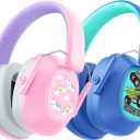 iClever Noise Cancelling Headphones for Kids, SNR 29dB Safety Noise Reduction Ear Muffs for Autism Sensory &Concentration Aid, Ear Hearing Protection for Fireworks/Event/Monster Truck/Concert (2pack Blue&pink)