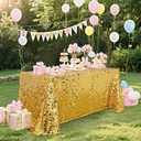 B-COOL Gold Sequin Tablecloth 50x102 Inch - Sparkly Rectangle Table Cloth Shimmer Table Cover for Birthday Party Wedding Banquet Reception