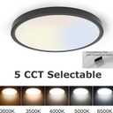 TALOYA LED Ceiling Light Office Black,5 Color Temperatures,15.8 Inch Thin Flat Modern Flush Mount LED Light Fixture for Living Room,24w Round, 15.8inch-1 Pack