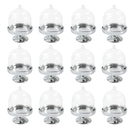 TIHOOD 24PCS Mini Cupcake Stand, Tiny Cake Dome with Clear Plastic For Chocolate, Cheese, Coconut Macaroons, Rum Balls, Candies & More! (Silver)