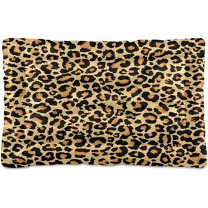 xigua Leopard Pattern Dog Bed Cat Bed Case, Ultra Soft Rectangle Comfortable Pet Bed, Cute Calming Dog Bed for Small Medium Dogs, 24x18in
