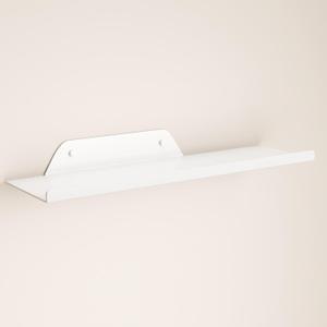 Floating Shelf for Wall, Off Center Metal Shelf for Decor, Modern Wall Shelf for Storage with Lip, Hanging Shelf for Living Room Bedroom Bathroom Kitchen Plants(White, 12")