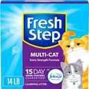 Fresh Step Clumping Cat Litter, Multi-Cat, Long Lasting Odor Control Kitty Litter with Activated Charcoal, Low Dust Formula, 14 lb