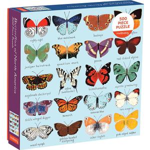 Mudpuppy Butterflies of North America 500 Piece Family Jigsaw Puzzle, Butterfly Puzzle with Recognizable Butterflies from Around North America