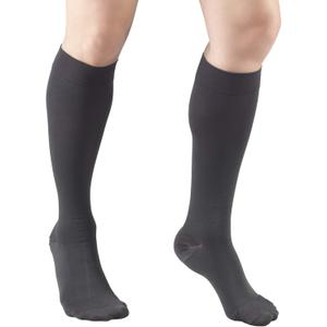 Truform 20-30 mmHg Compression Stockings for Men and Women, Knee High Length, Closed Toe, Charcoal, Medium (Medium (1 Pair))