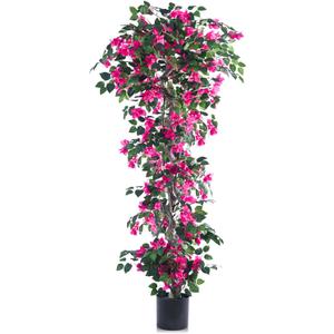 Artificial Bougainvillea Tree  Faux Bougainvillea Tree for Indoor & Outdoor Use, Realistic Fake Flower Tree Easy Maintenance, Perfect for Garden, Patio, or Living Room (6FT)