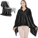 SNZ Wearable Blanket for Womens and Mens, Comfy Flannel Poncho, Snuggie Warm Shawl Wraps for Women, Birthday Gift Ideas