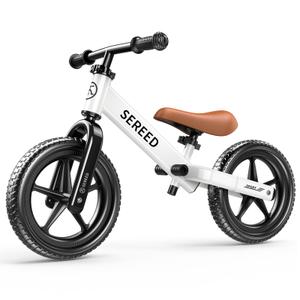 WaveSlider Colorful Lighting Balance Bike, Toddler Balance Bike 2 Year Old, No Pedal Push Bike with 12" Real Rubber Wheels, Pump, Safety Pad and Footrest, Kids Bike for Toddlers 2-5 Years Old 