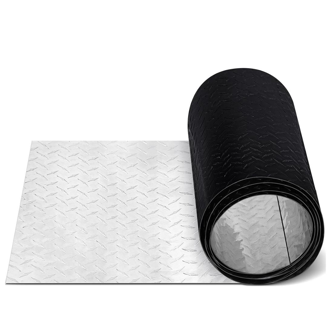 Yaocom 1pcs Aluminum Diamond Plate Sheet, Heavy Duty Tread Plate Aluminum Sheet Metal for Trailer Flooring, Garage Wall Protection, Truck Bed, Rv Decoration (24'' X 120'' X 0.06'',Black)