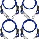 4 Pack Bungee Cross Ties Set Horse Trailer Tie Straps Bulk Bungee Cords with Snaps for Horse Trailer Accessories, 36 Inch Long (Royal Blue)