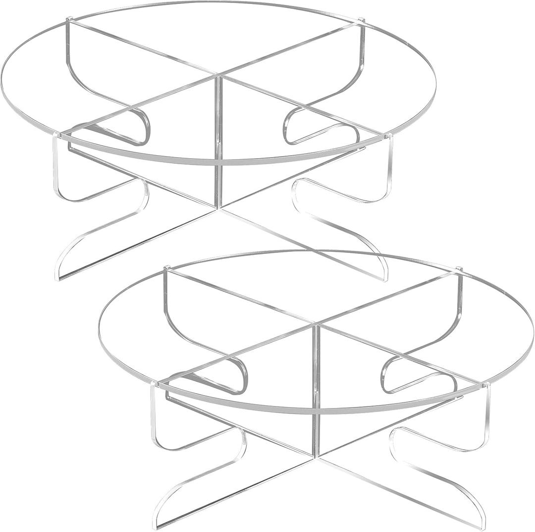 Tanlade 11.8 Inch 2 Pcs Acrylic Cupcake Stand Cake Stand 1 Tier Round Cake Holder for Party Reusable Cake Pedestal Stand for Parties Bakery Display Serving Tray Plastic Dessert Tower for Wedding Party
