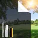 One Way Privacy Window Film Heat Control Sun Blocking See Out Not in Daytime Privacy Tinted Window Film for Home OfficeBlack, 35.4"x 78.7"