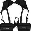 Unisex Black Chest Rig Bag Streetwear Tactical Vest Hip-hop Chest Bags Fashion Tactics Waist Pack Woman Functional Square Bag(Black)
