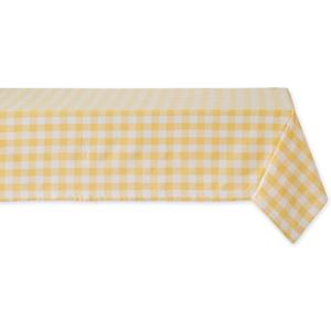 DII Checkered Tabletop Collection 100% Cotton, Machine Washable, Tablecloth, 52x52, Yellow