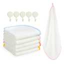 Hipruict Small Hand Towels, 10 Pcs Washcloths with Hanging Loop and Hooks, Ultra Absorbent, Soft and Quick Dry for Kitchen and Bathroom