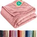 Ultra Soft Fleece Blanket Throw XL Size - Flannel Fleece Luxury Throw XL Blanket - Lightweight for Couch Bed Chair- Thick, Warm and Breathable - All Season Anti-Static Microplush Bedding, Dusty Rose