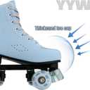 YYW Roller Skates for Women and Men Funky Leopard-Print Outdoor Skates PU Leather Roller Skates, Grey Blue (39=US Women:9=US Men:7.5=Heel to Toe:25.5 cm)
