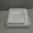 N9R 60PCS White Square Plastic Plates, 30 Dinner & 30 Dessert Plates Heavy Duty, Fancy Disposable Plates for Party, Wedding and other Events, 9.5
