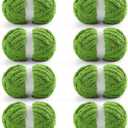 8 Pack Chunky Yarn for Crocheting, Blanket Thick Chenille for Hand Knitting, Soft Chunky for Crochet 28 Yds 7.7 Oz Each Skein (Autumn Fragrance Green)