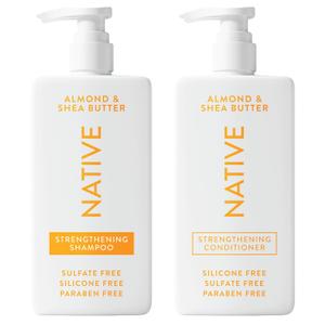 Native Shampoo and Conditioner Contain Naturally Derived Ingredients| All Hair Type Color & Treated, Fine to Dry Damaged, Sulfate & Dye Free - Almond & Shea Butter, 16.5 fl oz each (2 pack)