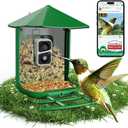 Bird Feeder with Camera  AI Species, 2.5K HD, 170 Live View, Auto Video Capture, Real-Time Bird Arrival Alerts, 5500mAh Battery with Solar Up to 6 Months Power, Support 128G Card, 2.4G WiFi
